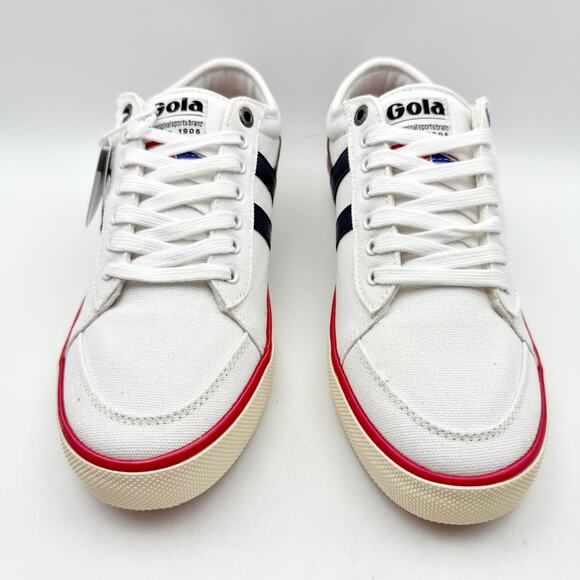 Gola Mens Comet Sneakers EU 43 US 10 White Navy Red Canvas NIB - Picture 7 of 13